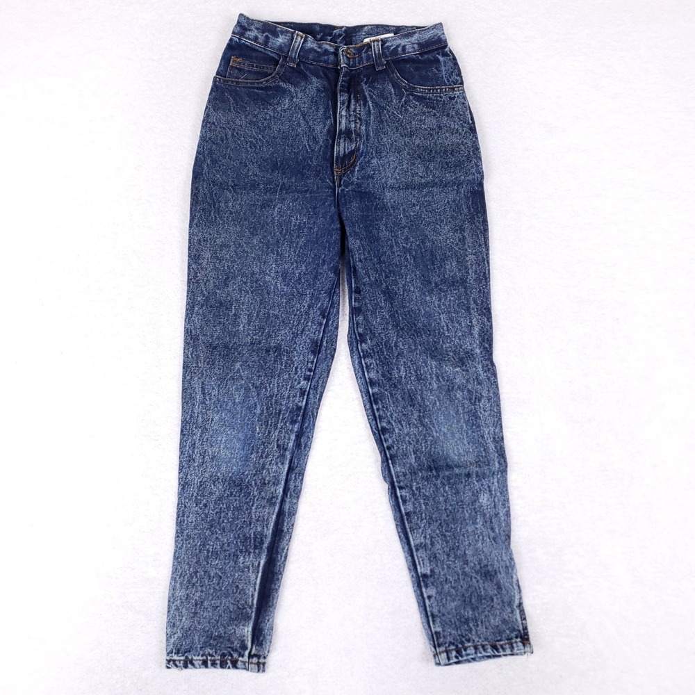 Made In The Shade Vintage Acid Wash High‎ Waist Ankle Zip Mom Jeans Blue Size 7